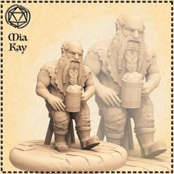 dwarf-seated-bar-guest.jpg STL file Dwarf Seated Bar Guest・3D printer model to download