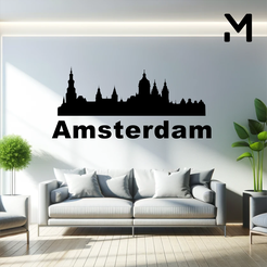 Amsterdam.png Wall silhouette - City skyline - Amsterdam