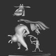 3despiece.jpg cow and chicken - 3d print model