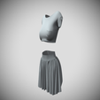 4.png Sport Set Top and Skirt Low Poly Mesh
