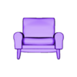 Armchair_1_with hole.stl Miniature dollhouse armchair