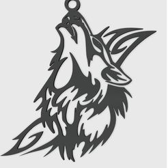 Wolff.png Бесплатный 3D файл Wolf Tribal Pendant・Объект для скачивания и 3D печати