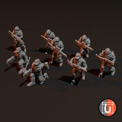 WholeArmy_2.jpg Бесплатный STL файл Повстанческий отряд за 300р для Гримдарка будущего: Огненный бой・Модель 3D-принтера для скачивания