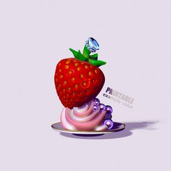 001.jpg Archivo STL Postre de fresa y nata・Diseño de impresora 3D para descargar