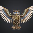 sdgsgsg444333.jpg Steampunk Mechanical Owl  Clockwork Cybernetic Bird  3D