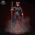 2.jpeg Cat Warrior Girl - Anime Fantasy Fighter STL for 3D Printing | Obsidian 3D