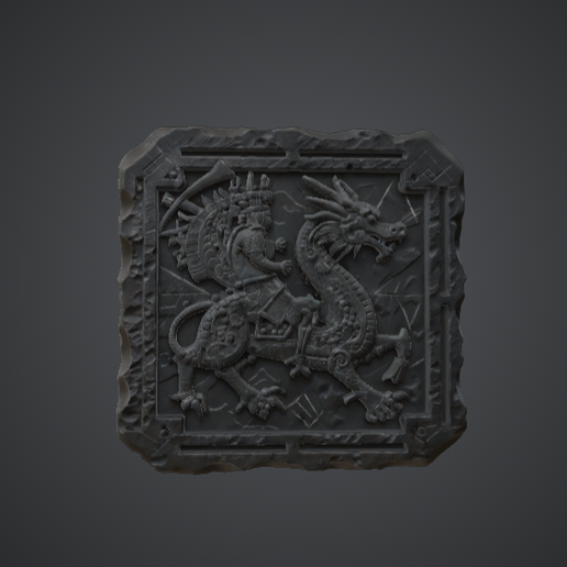 Dragon Relief Stone Tile – Ancient Guardian Wall Panel
