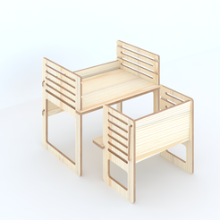1.png STL file Children's Adjustable Table・3D printing design to download
