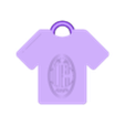 MAGLIA MILAN CON SPAZIO NOME.stl keychain customizable T-shirt Milan portachiavi personalizzabile