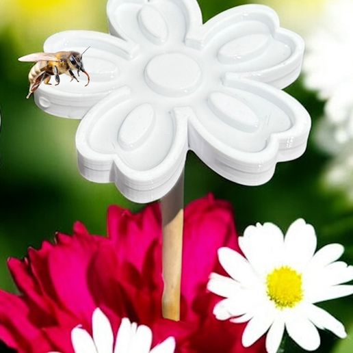 Insect drinker 3D print file STL, drinking flower for insects, garden, flower, garden decoration, incl. commercial license 3D model