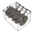 Spool-Retainer-Frame-with-Spools.jpg Modular Dry Box Dispenser