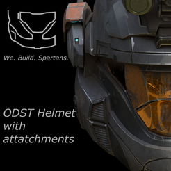 front-close-up.png ODST helmet with attachments 3d print file