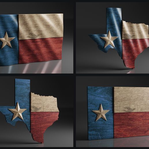 🗺️ Texas Flag and Map Pack - CNC Files For Wood, 3D STL Models・ 3D File ...