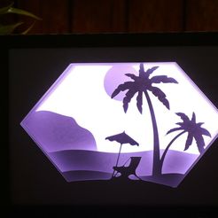 Beautiful-Beach_PREVIEW.jpg STL-Datei schöne Strandlampe lightbox・3D-druckbare Vorlage zum herunterladen