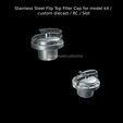 Nuevo-proyecto-2022-04-26T140647.752.png Stainless Steel Flip Top Filler Cap for model kit / custom diecast / RC / Slot