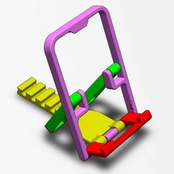 Cel_Holder-02.JPG Free STL file Foldable Phone Stand Model 2・3D print model to download, pauloblank
