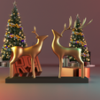 render.png Decoração de Natal com estátua de veado
