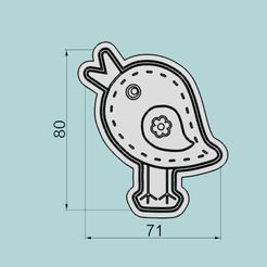 Pajarito80x71.jpg Fichier STL Country2 Birdie Cutter. Cutter et Tampon・Objet pour imprimante 3D à télécharger