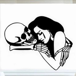 Untitled.jpg Archivo STL Halloween : mujer con calavera・Modelo de impresora 3D para descargar