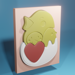 06.png Archivo STL puzzle de pollitos・Modelo imprimible en 3D para descargar