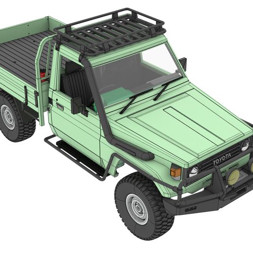 🚗 TOYOTA LAND CRUISER LC75 RC PICK UP TRUCK FOR 1 TO 10 SCALE RC ...