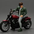 3DG-0001.jpg Young man sitting on his motorbike - Separated and non separated