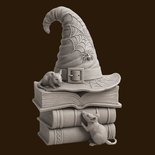 Wizard's Tome & Familiar - 3D Printable Fantasy Decor