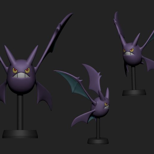 Archivo STL Pokemon - Zubat, Golbat y Crobat con 2 poses 🐉 ・Plan de ...