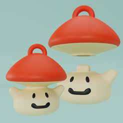 MUSHI-MUSHI-KEYCHAIN.png STL file MUSHROOM KEYCHAIN・3D printable model to download