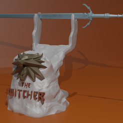 Ver2_HollowLetters.png STL-Datei The Witcher 3 Wild Hunt - CONTROLLER / JOYSTICK STAND FÜR PS4 / PS5・Vorlage für 3D-Druck zum herunterladen