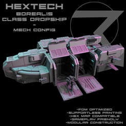 BorealisMechB.png HEXTECH - Borealis Class Dropship (Battletech Compatible)