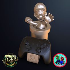 Luigi-Switch-Controller-Holder-1-and-2-Controllers-Mario-Bros-Eternal-Render-1.jpg 3D file LUIGI SWITCH CONTROLLER HOLDER - 1 & 2 CONTROLLERS - MARIO BROS - ETERNAL・3D printable model to download