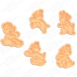 1.jpg Fichier 3D Jeu de 5 moules à biscuits Chip 'n' Dale Rescue Rangers・Plan pour impression 3D à télécharger