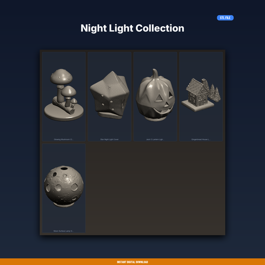 Night Light Collection - 5-Model STL Bundle