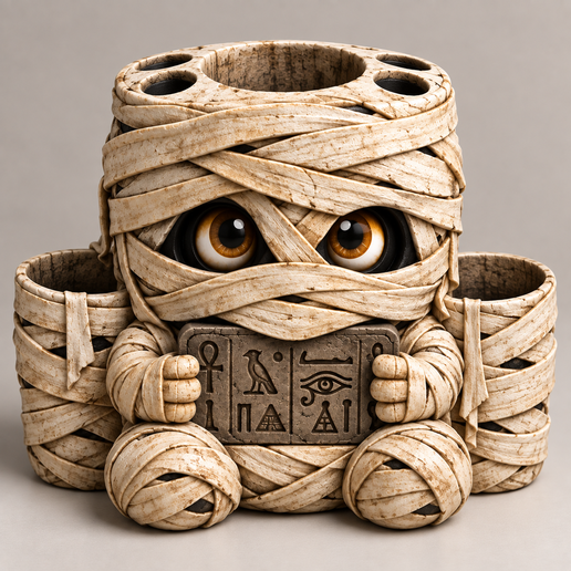 Mummy Organizer | Toothbrush Holder & Desk Organizer STL