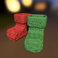 Xmas_Santa_Boots_001.jpg Free STL file Xmas Santa Boots Vol.01・Model to download and 3D print
