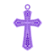 CRUZ DE PLATA EMPEDRADA.stl CRUZ DIAMANTADA Diamond-patterned cross