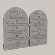 Shapr-Image-2023-04-04-182746.png The Ten Commandments list, God Words written on  tablets, flexi joint, print in place, 2 models hollow text, relief text