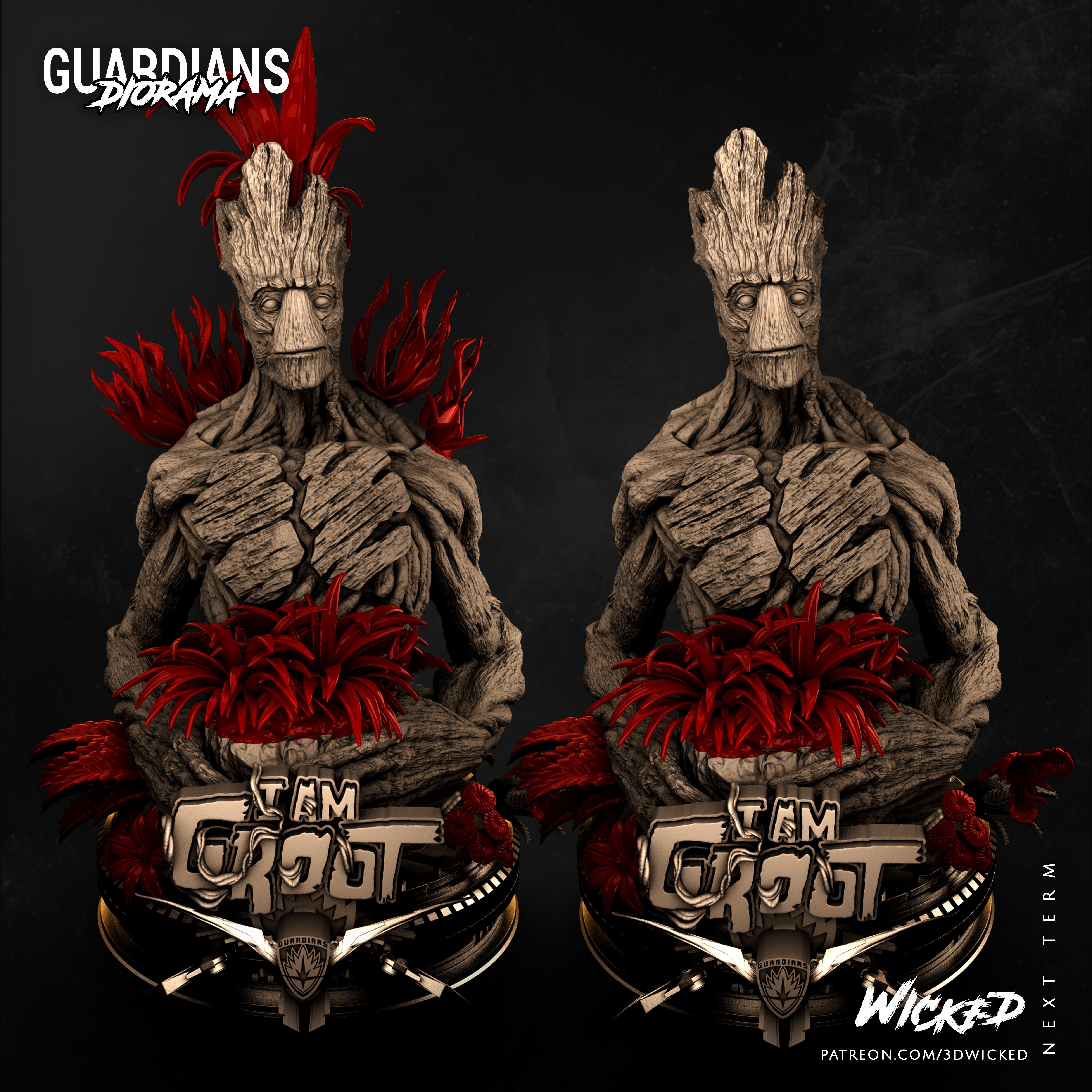 Descargar archivo Wicked Marvel Groot Bust: Tested and ready for 3d ...