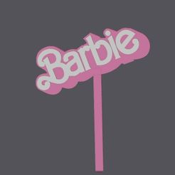 Barbie-logo.jpg Archivo STL Mini Cake Topper Barbie - logo・Plan imprimible en 3D para descargar