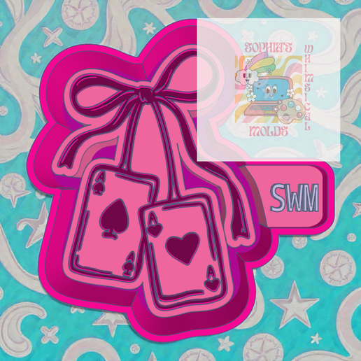 Playing Card with Cute Bow Mold Housing