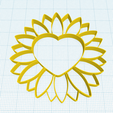 heart-sun-flower-decor-1.png Heart and sunflower outline, wall art decoration, stencil, mold, embross, flower design, wedding, romantic