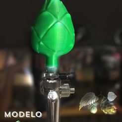 Modelo lupulo 3d.jpg Archivo STL Beer tap handle Lupulo 3D / 3D HOP - Manija para canilla de choppera・Modelo para descargar e imprimir en 3D, fmehrbald
