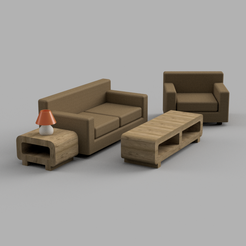 Untitled.png STL-Datei Living Room Furniture, Dollhouse/Toy Set kostenlos・Objekt zum Herunterladen und Drucken in 3D