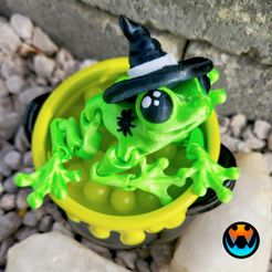 resize-2.jpg Hexenfrosch, Frosch im Halloween-Stil, Frösche mit Hüten, Print in Place, Flexi
