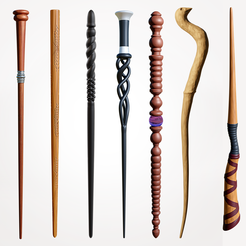 todas.png 7 Zauberstäbe aus den Harry-Potter-Filmen (Dumbledore's Original, Ginny und George Weasley, Umbridge, James Potter, Scrimgeor, Viktor Krum)