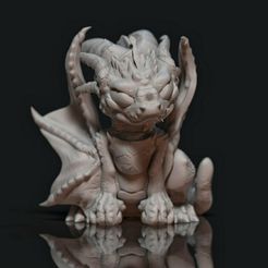 Grumpy dragon1.jpg Fichier 3D Dragon- Grumpy Baby・Design à télécharger et à imprimer en 3D, Baphominiatures