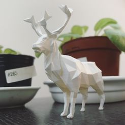 IMG_2356.JPG STL file Low-poly reindeer・Design to download and 3D print