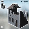 1-PREM.jpg Modern ruined house with damaged door and upper floor (8) - Modern WW2 WW1 World War Diaroma Wargaming RPG Mini Hobby