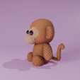 Untitled3.png Peluche de singe tricoté - Modèle 3D de fil mignon